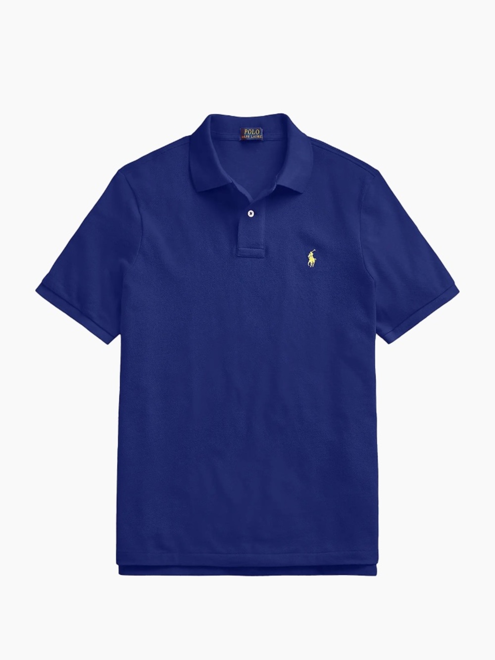 Ralph Lauren Slim Fit Soft Cotton Clasic Blue Polo with Tan Pony Embroidery L